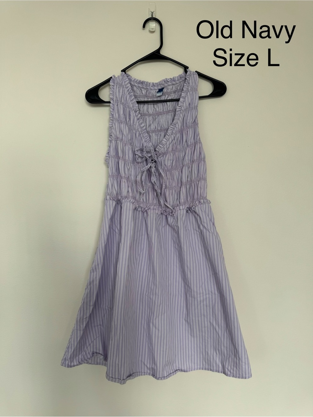 Old Navy Lavender and White Striped Sleeveless Dress